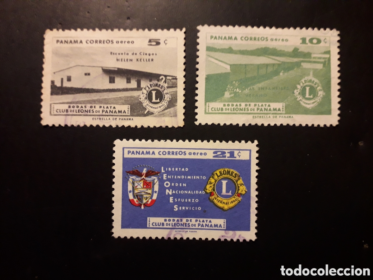 Sellos: PANAM&Aacute; YVERT A 229/31 SERIE COMPLETA USADA 1961 LIONS INTERNATIONAL PEDIDO M&Iacute;NIMO 3&euro;