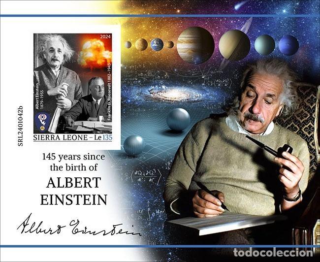 Stamps: Sierra Leona 2024 Mi. Bl. 3252 bloque sin perforar Albert Einstein f&iacute;sica Nobel