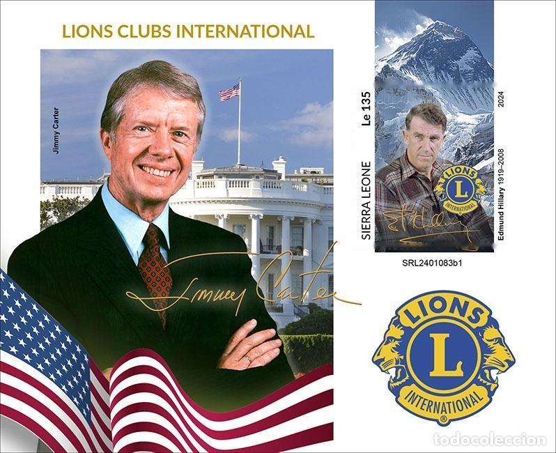 Sellos: Sierra Leone 2024 Mi. Bl. 3202 bloque sin dentar Lions Clubs International