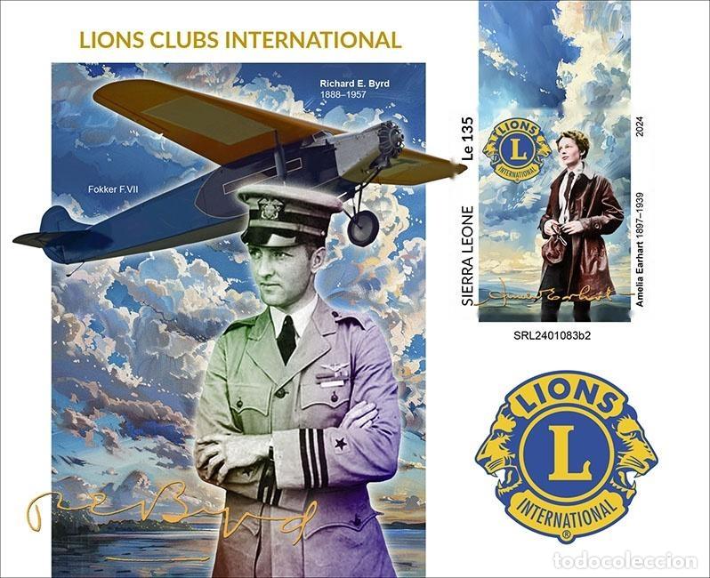 Sellos: Sierra Leona 2024 Mi. Bl. 3203 bloque sin perforar Lions Clubs International