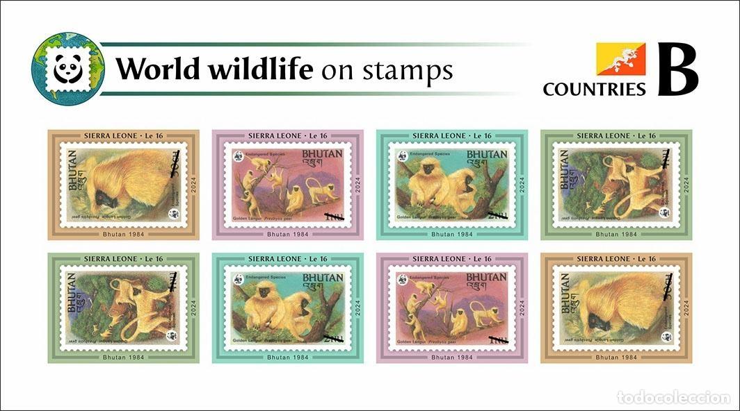 Sellos: Sierra Leona 2024 Mi. 18906-18909 hoja de 8 sin perforar fauna mundial