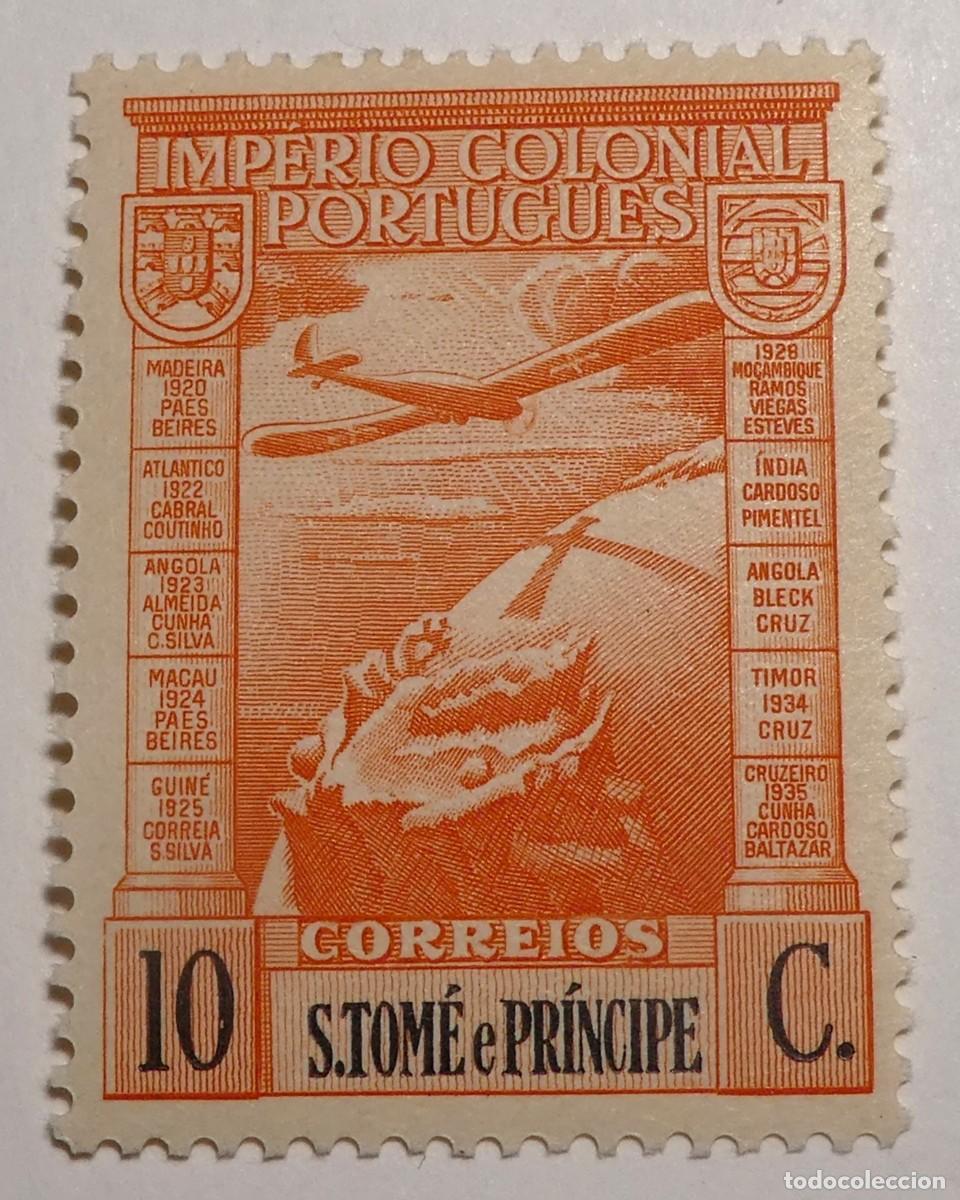 Sellos: Sello postal de SANTO TOM&Euml; E PRINCIPE ,GUINEA PORTUGUESA 1938, 10 C