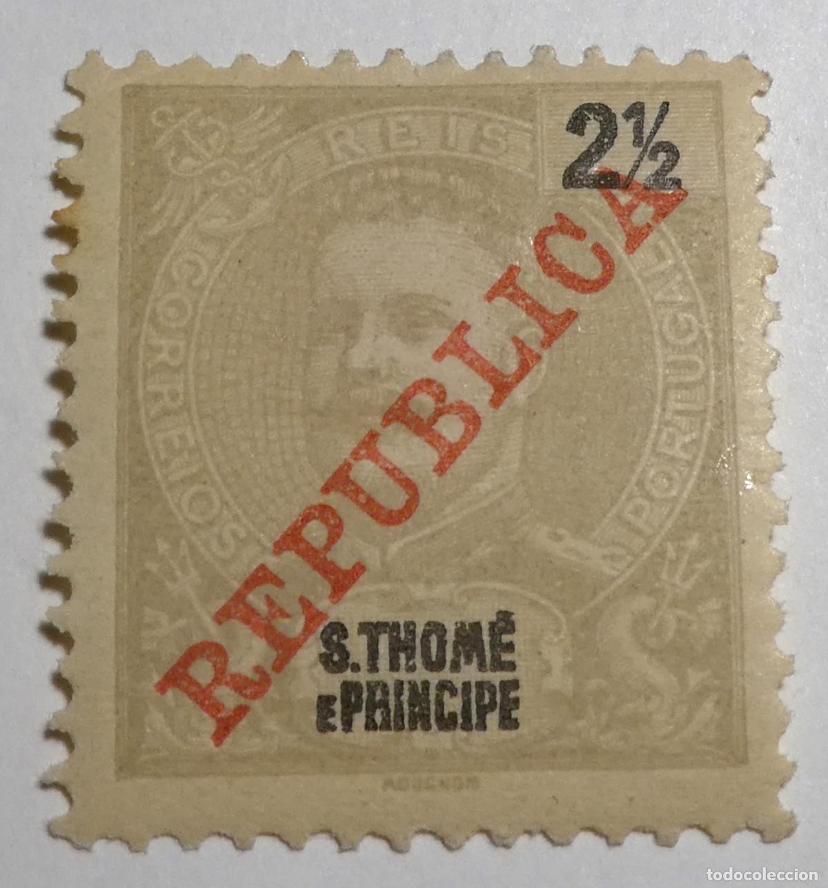 Stamps: Sello postal de SANTO TOM&Euml; E PRINCIPE ,GUINEA PORTUGUESA 1913, 2 1/2 Reis