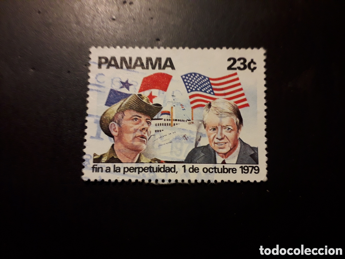 Sellos: PANAM&Aacute; YVERT 611 SELLO SUELTO USADO 1979 OMAR TORRIJOS Y CARTER PEDIDO M&Iacute;NIMO 3&euro;