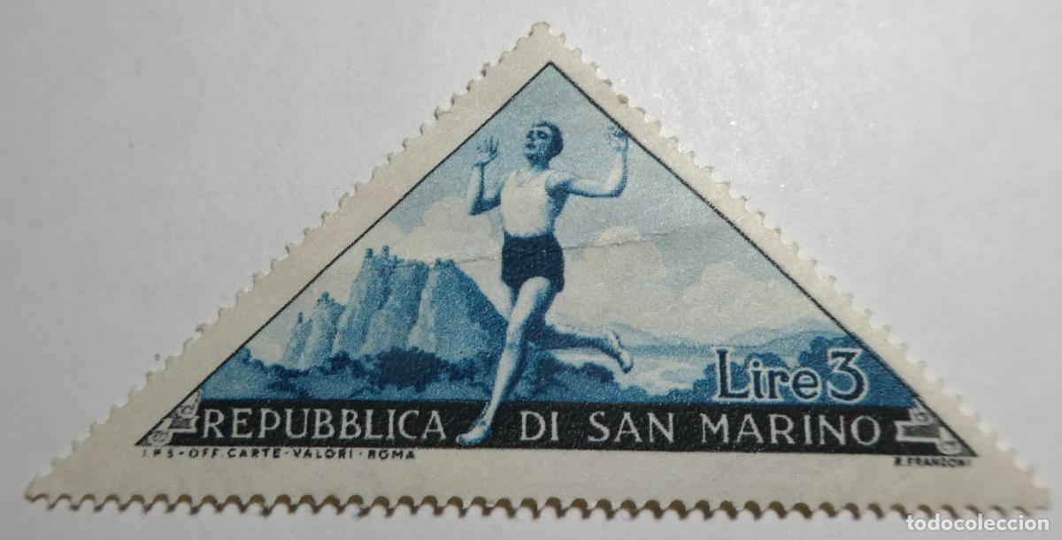 Sellos: Sello postal de San Marino 3 Liras 1953