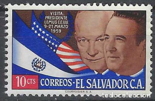 Sellos: EL SALVADOR 1959 - VISITA DEL PRESIDENTE LEMUS A EEUU - MSG