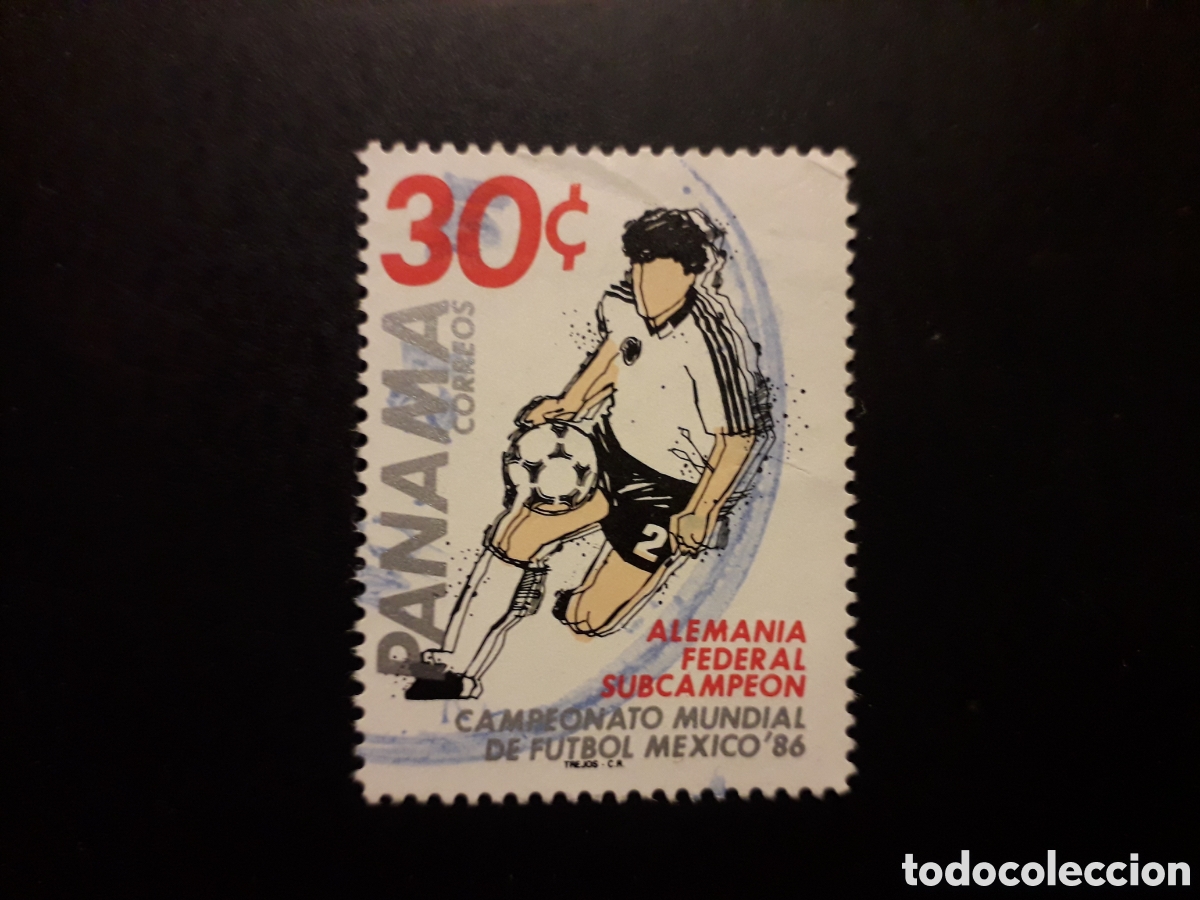 Sellos: PANAM&Aacute; YVERT 989 SELLO SUELTO USADO 1986 MUNDIAL F&Uacute;TBOL M&Eacute;XICO, ALEMANIA SUBCAMPE&Oacute;N PEDIDO M&Iacute;NIMO 3&euro;