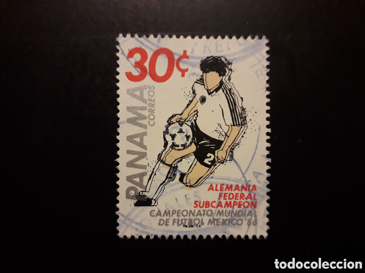 Sellos: PANAM&Aacute; YVERT 989 SELLO SUELTO USADO 1986 MUNDIAL F&Uacute;TBOL M&Eacute;XICO, ALEMANIA SUBCAMPE&Oacute;N PEDIDO M&Iacute;NIMO 3&euro;