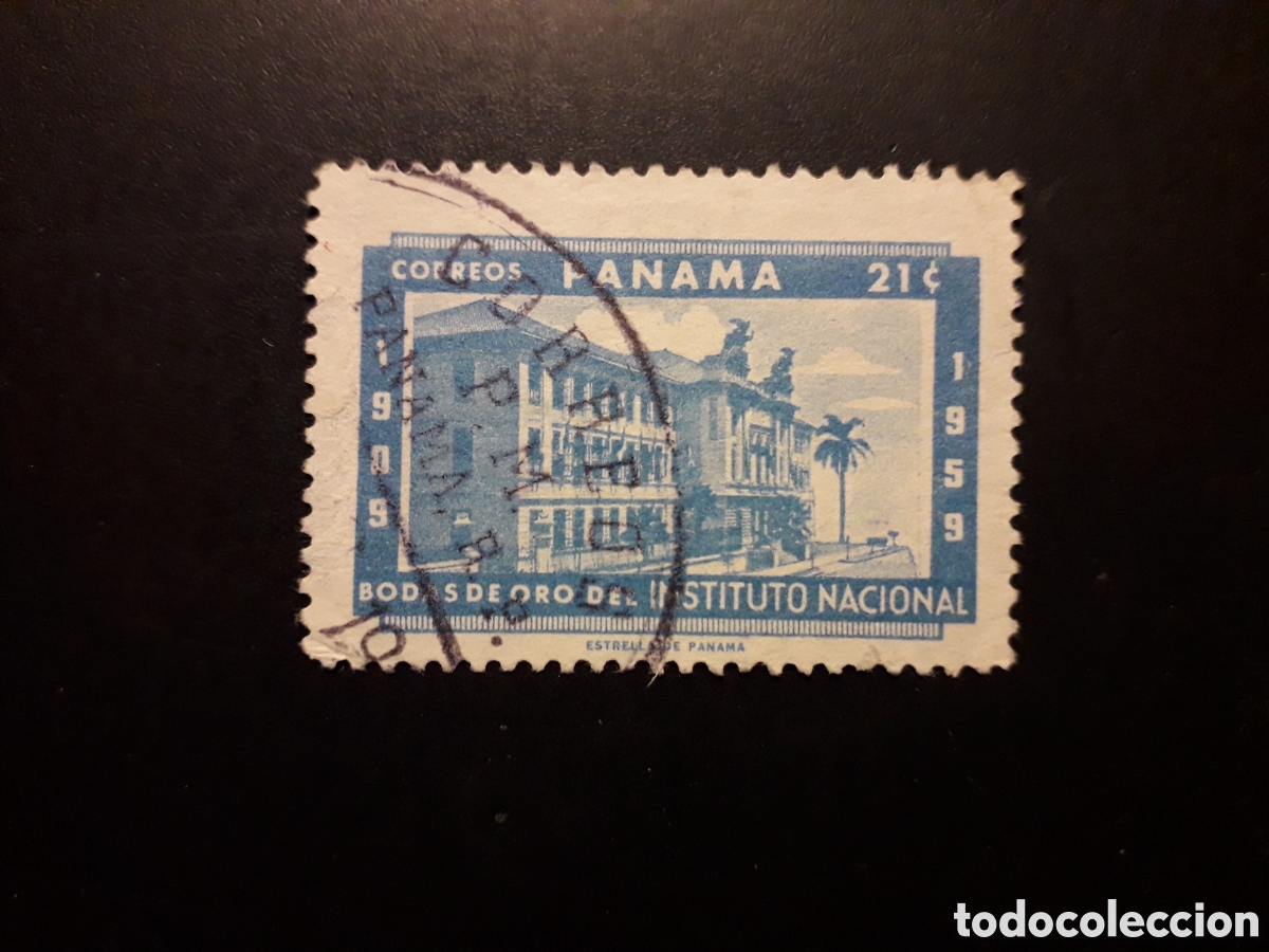 Sellos: PANAM&Aacute; YVERT 332 SELLO SUELTO USADO 1959 50 A&Ntilde;OS INSTITUTO NACIONAL PEDIDO M&Iacute;NIMO 3&euro;