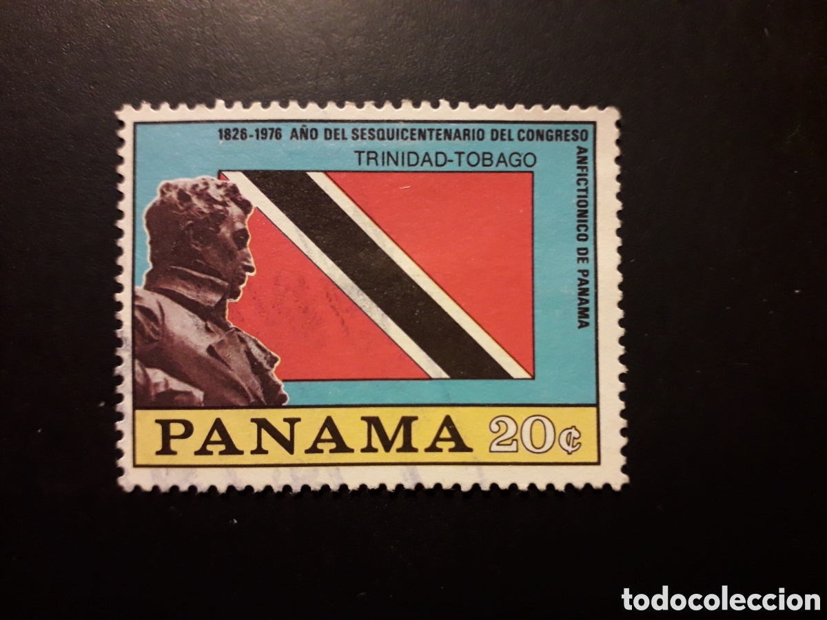 Sellos: PANAM&Aacute; YVERT 594 SELLO SUELTO USADO 1976 SIM&Oacute;N BOL&Iacute;VAR, BANDERA TRINIDAD Y TOBAGO PEDIDO M&Iacute;NIMO 3&euro;