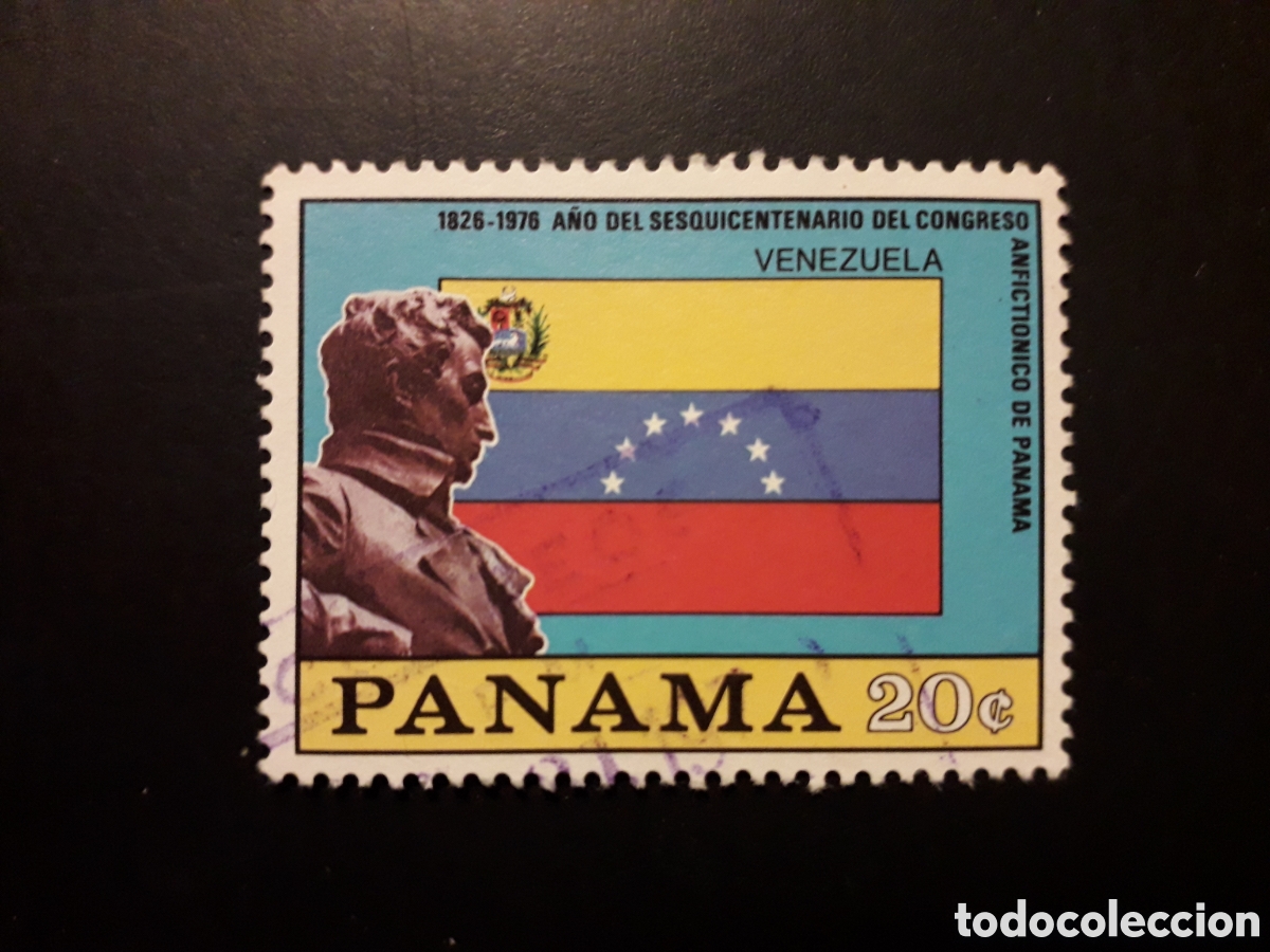Sellos: PANAM&Aacute; YVERT 596 SELLO SUELTO USADO 1976 SIM&Oacute;N BOL&Iacute;VAR, BANDERA TRINIDAD & TOBAGO PEDIDO M&Iacute;NIMO 3&euro;