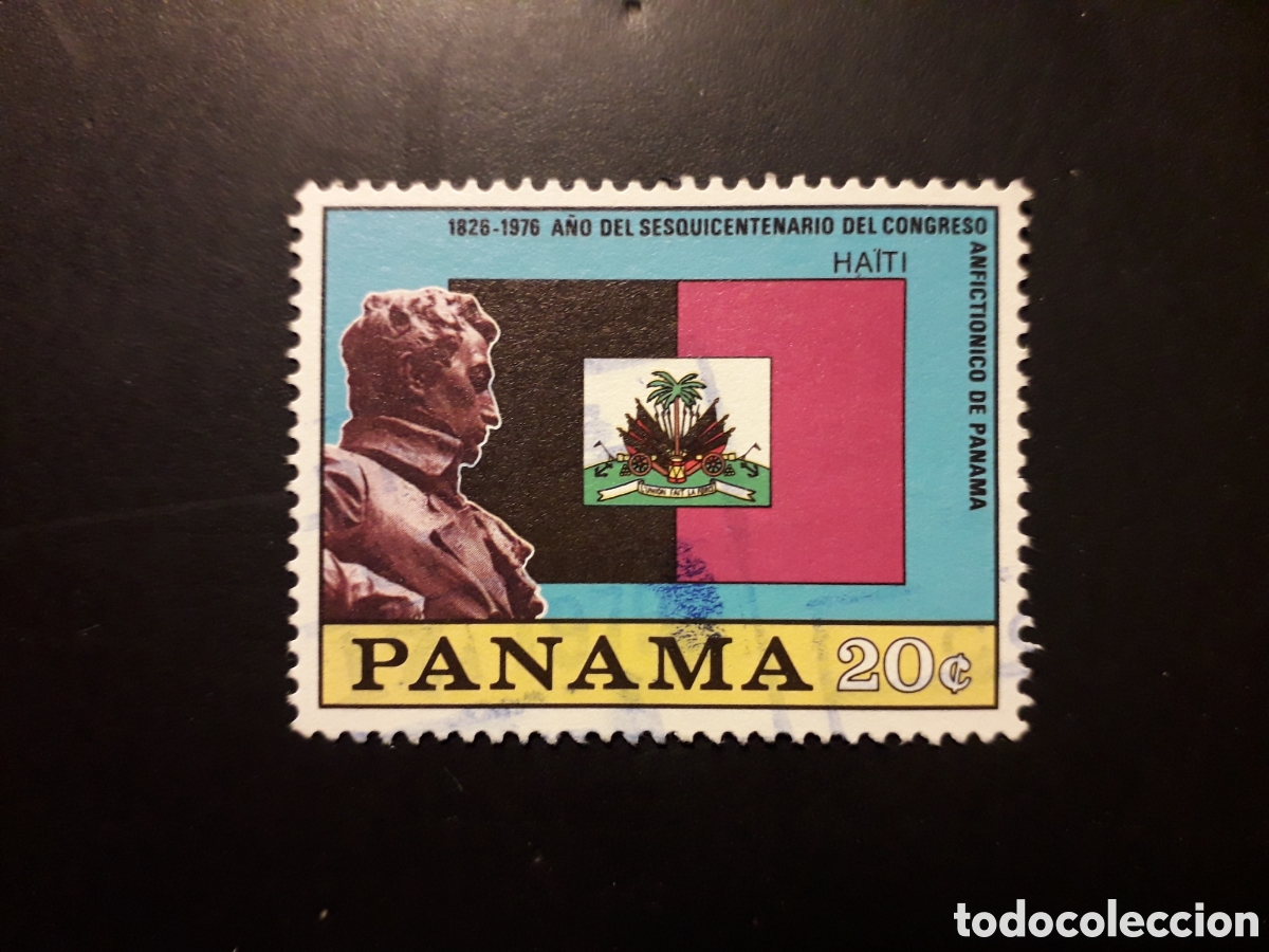 Sellos: PANAM&Aacute; YVERT 581 SELLO SUELTO USADO 1976 SIM&Oacute;N BOL&Iacute;VAR, BANDERA HAIT&Iacute; PEDIDO M&Iacute;NIMO 3&euro;