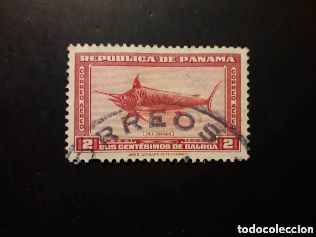 Sellos: PANAM&Aacute; YVERT A 71 SELLO SUELTO USADO 1942 B&Aacute;SICA, FAUNA, PECES PEZ ESPADA PEDIDO M&Iacute;NIMO 3&euro;