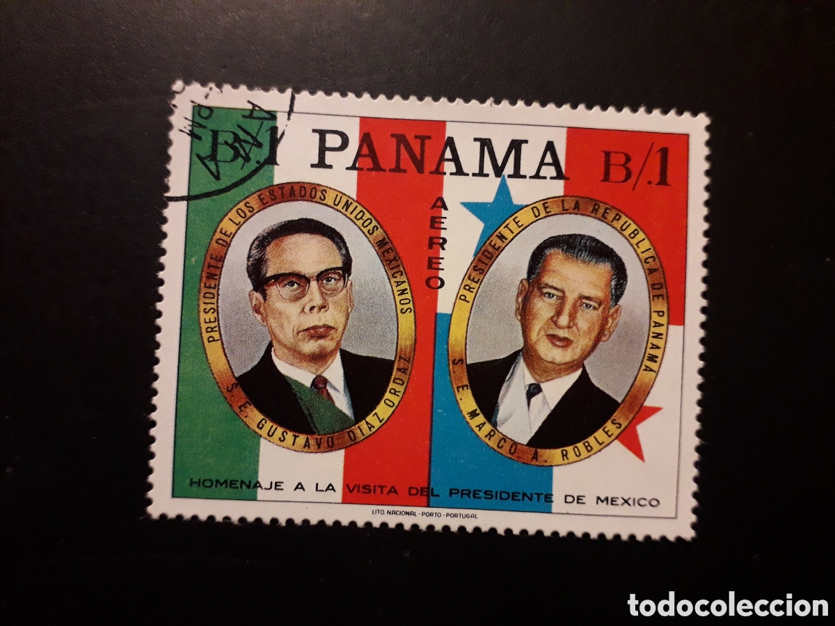 Sellos: PANAM&Aacute; YVERT A 441 SELLO SUELTO USADO 1968 AMISTAD CON M&Eacute;XICO, BANDERAS PRESIDENTES PEDIDO M&Iacute;NIMO 3&euro;