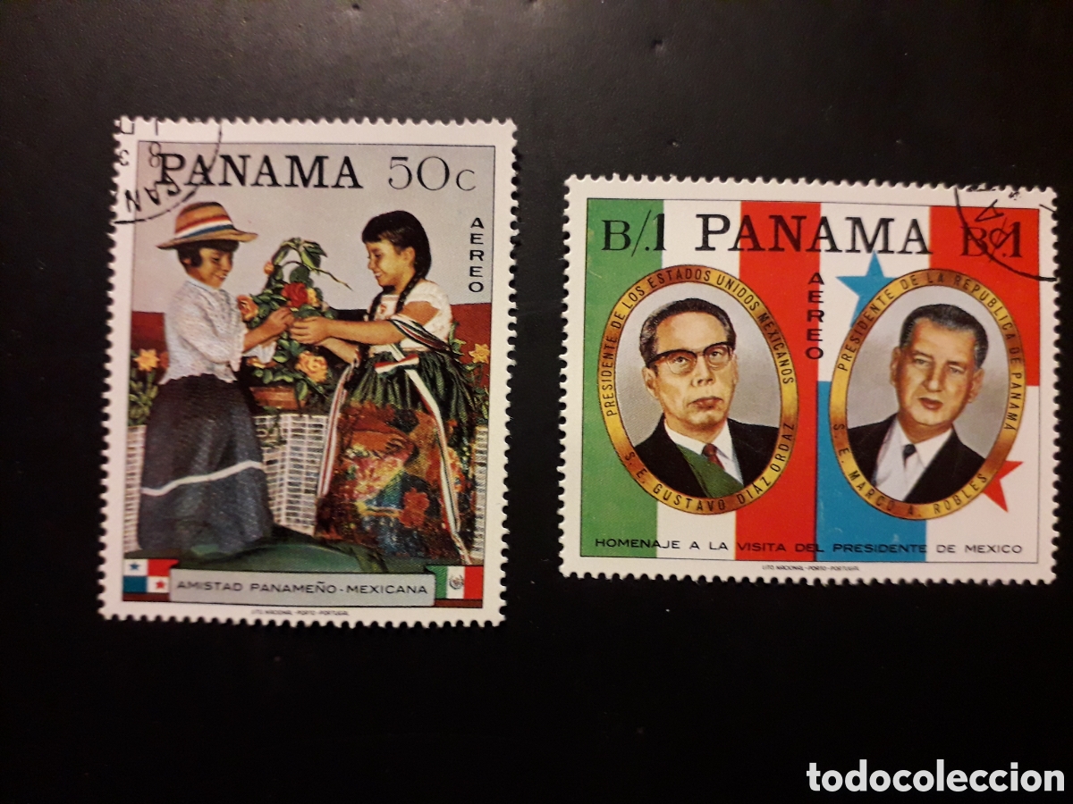 Sellos: PANAM&Aacute; YVERT A 440/1 SERIE CTA USADA 1968 AMISTAD CON M&Eacute;XICO, BANDERAS, PRESIDENTES PEDIDO M&Iacute;NIMO 3&euro;