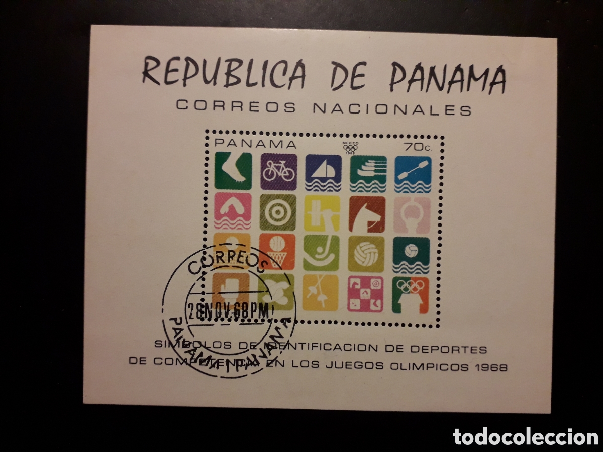 Sellos: PANAM&Aacute; MICHEL 1134 SERIE COMPLETA USADA 1968 DEPORTES S&Iacute;MBOLOS OLIMPIADA PEDIDO M&Iacute;NIMO 3&euro;