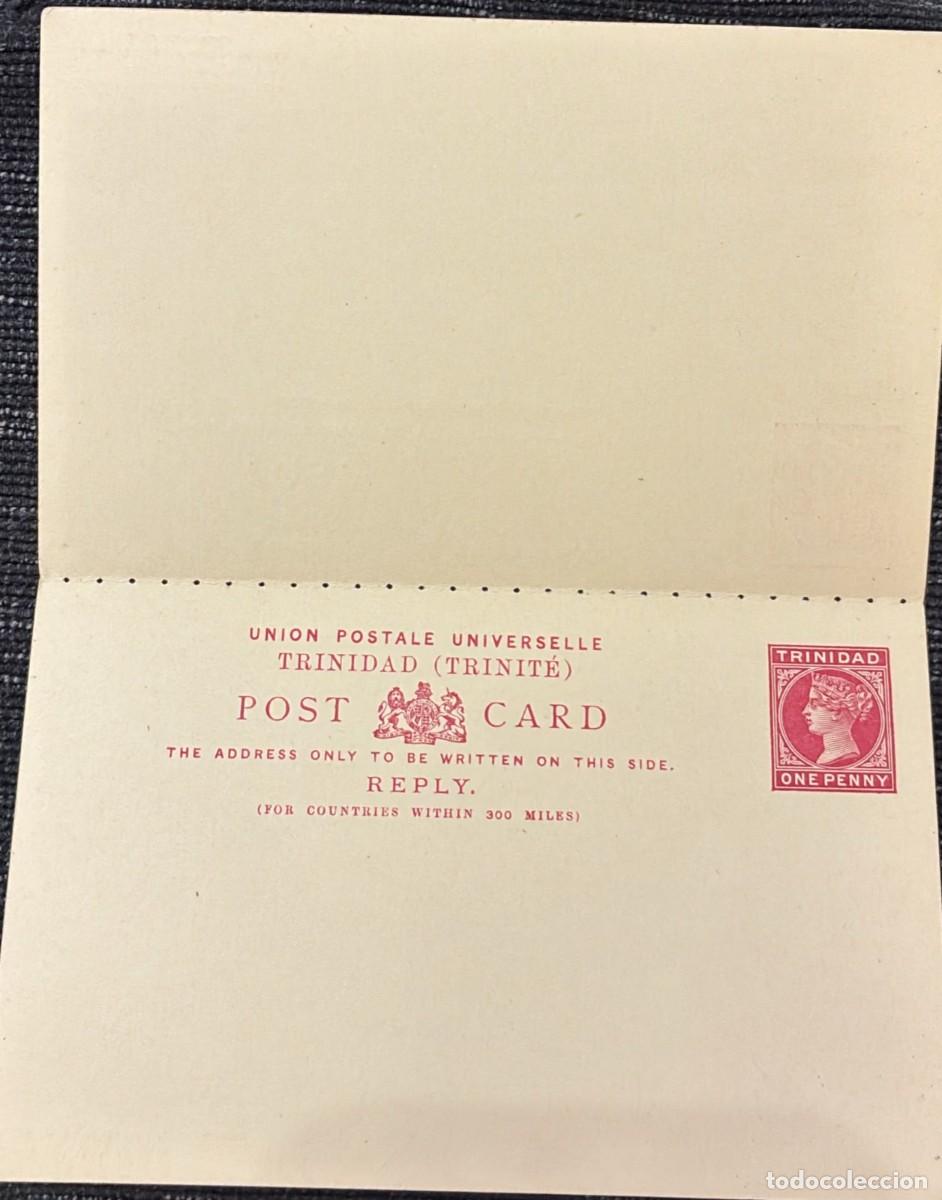 Sellos: TS.)1884, TRINIDAD AND TOBAGO, PRE-PRINTED POSTAL CARD WITH PREPAID REPLY, ISSUED BY THE BRITISH COL