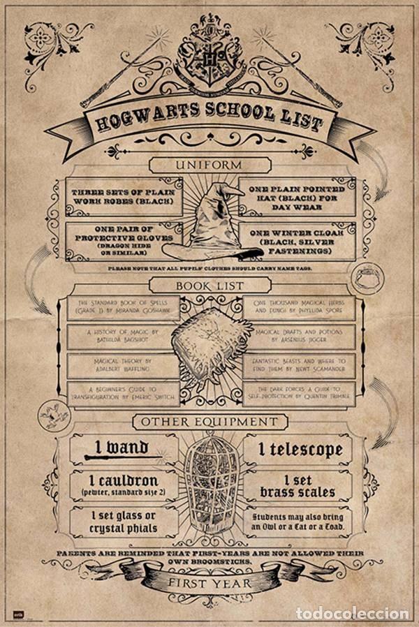 Cine: Poster Harry Potter - Lista de Escuelas de Hogwarts (Hogwarts School List) (POSTER 61 x 91,5)