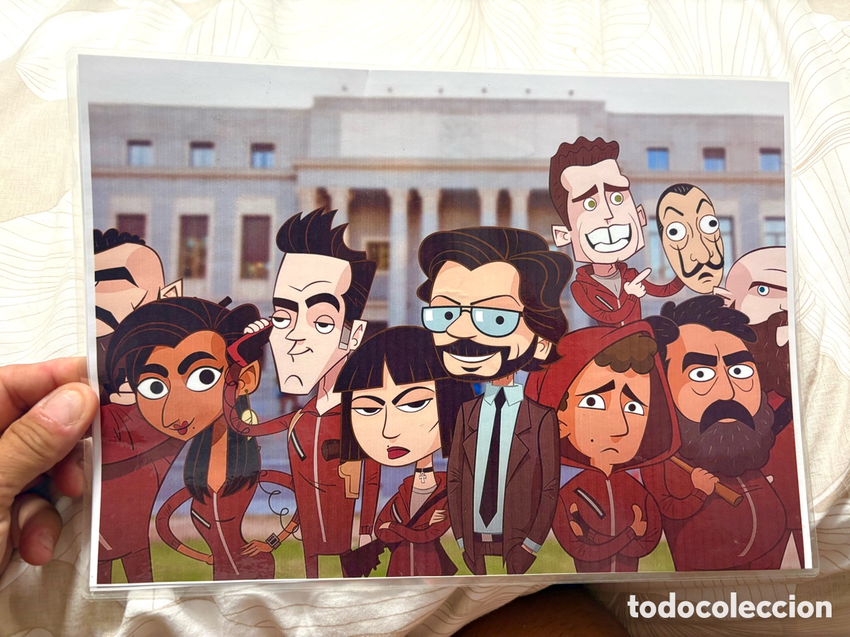 Cine: L&Aacute;MINA DE LA SERIE LA CASA DE PAPEL . CARICATURAS - PLASTIFICADO
