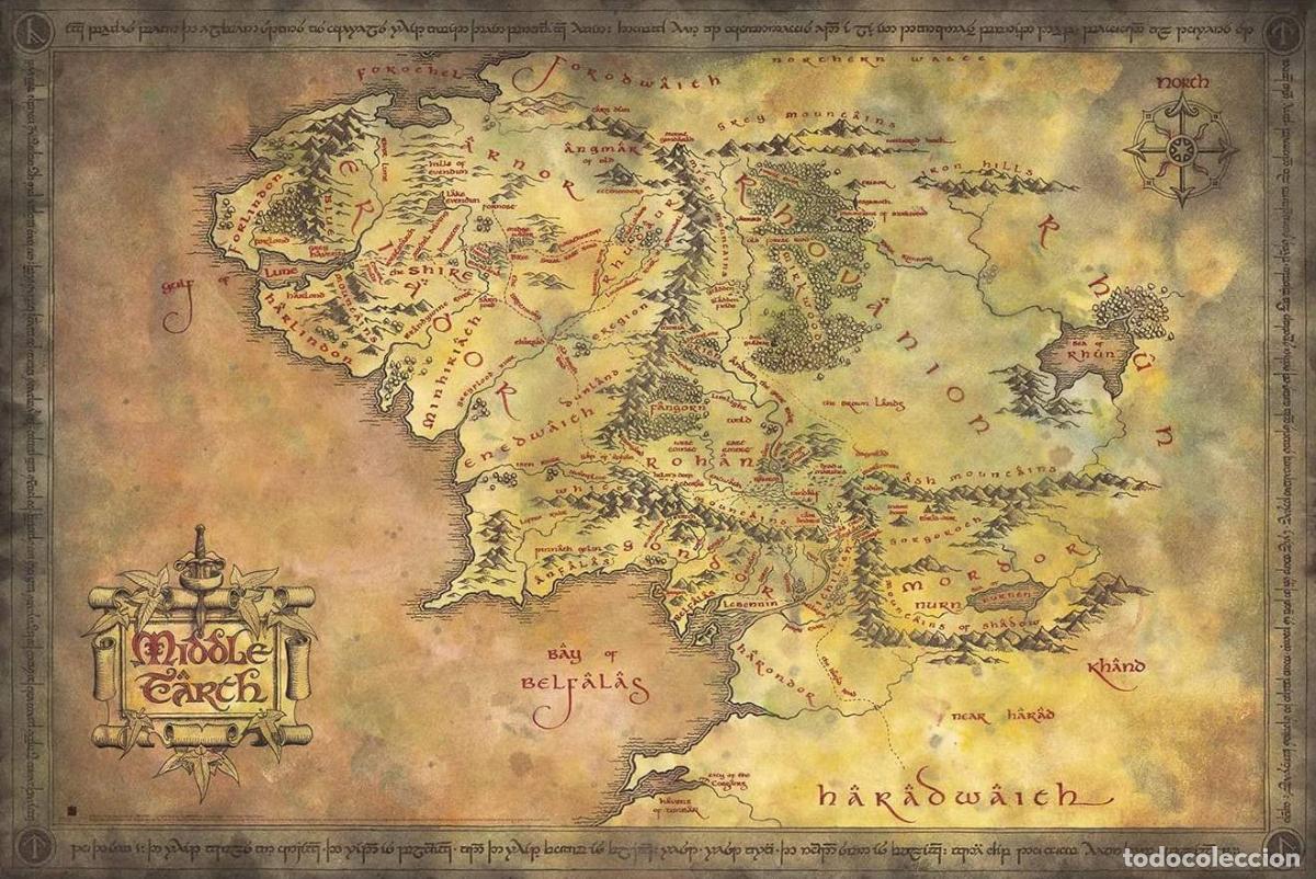 Cinema: Mapa de la Tierra Media - El Se&ntilde;or de los Anillos (POSTER 91,5 x 61)