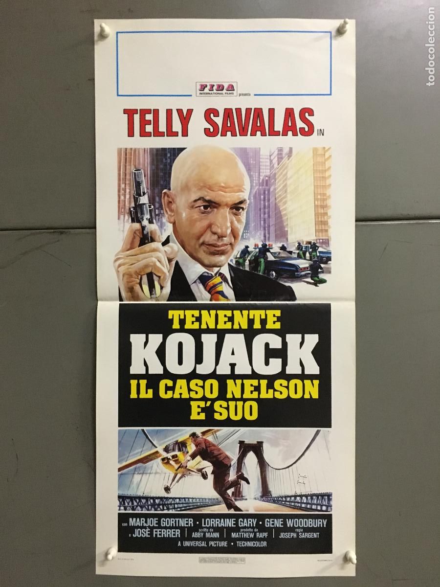 Cinema: ICJ 223 TENIENTE KOJAK TELLY SAVALAS POSTER ORIGINAL 33X70 ITALIANO