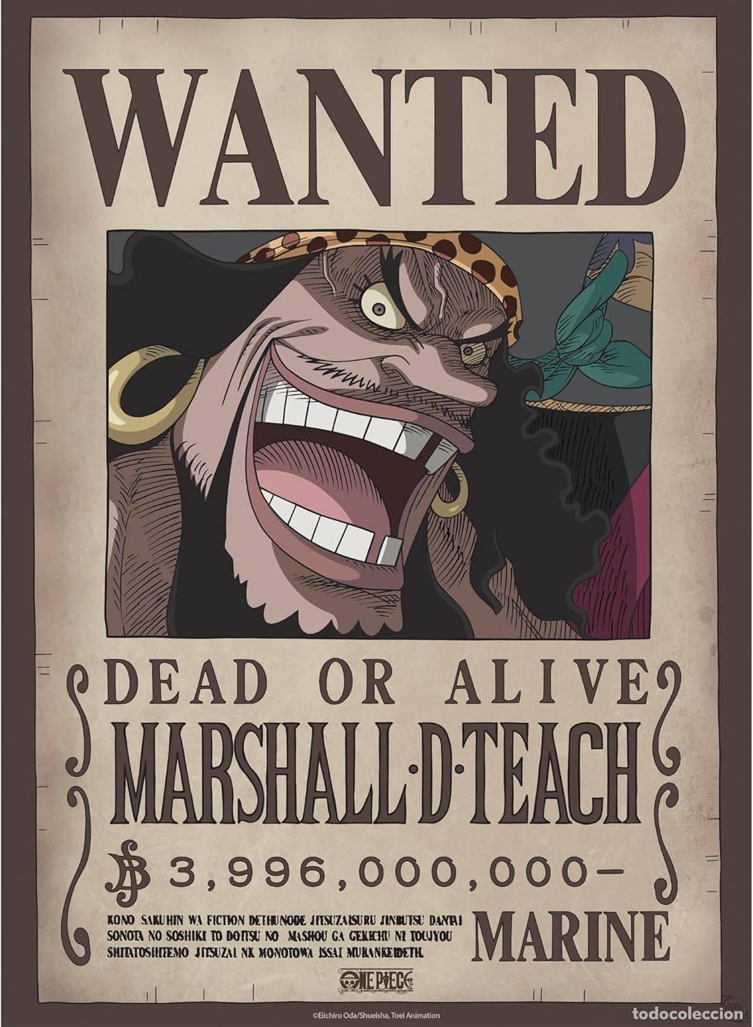 Cine: Poster Wanted Blackbeard Wano - One Piece (POSTER 52x38)