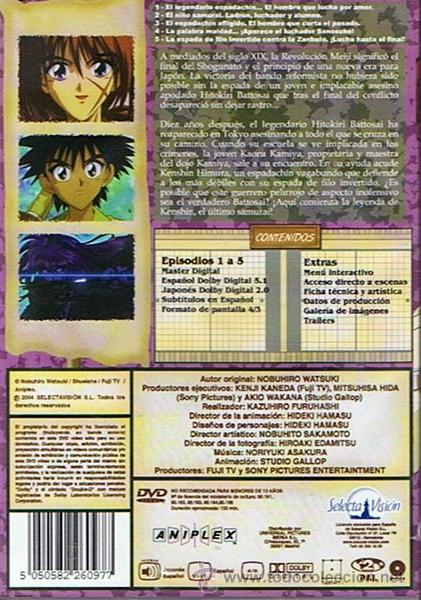 Series de TV: DVD KENSHIN EL GUERRERO SAMURAI  VOL.1 - Foto 2