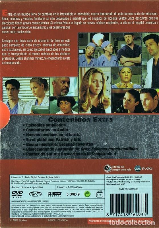 Series de TV: ANATOM&Iacute;A DE GREY CUARTA TEMPORADA ( 5 DISCOS) - Foto 2