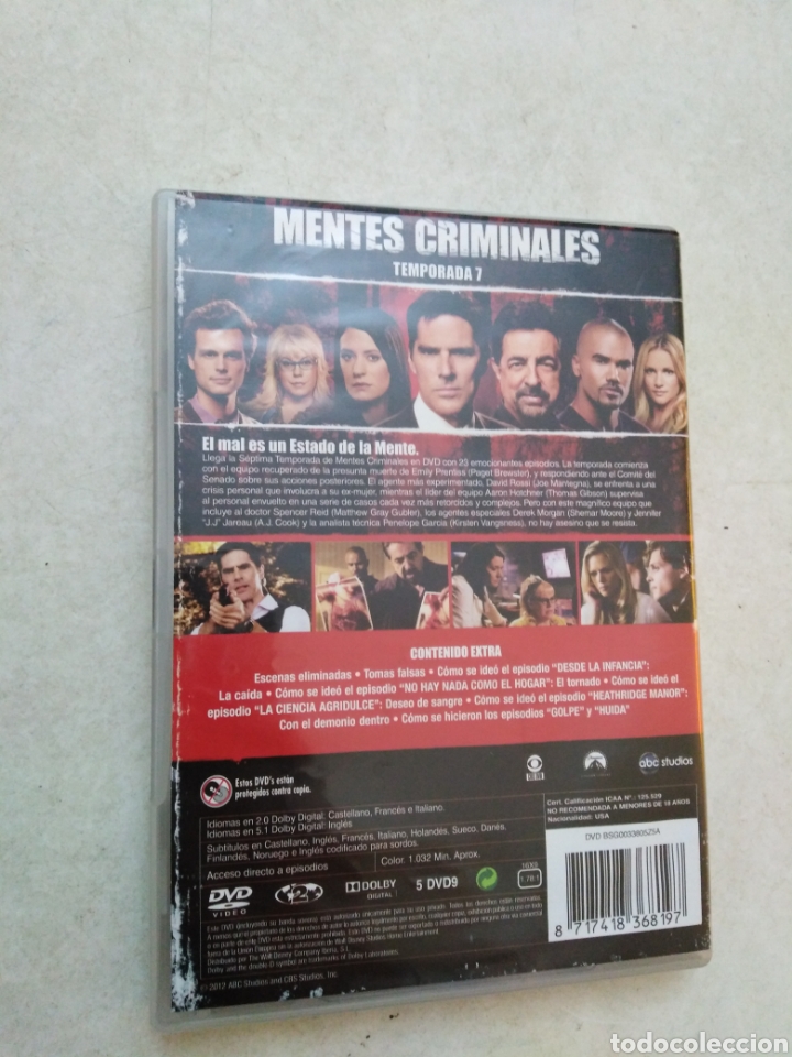 Series de TV: Mentes criminales temporada 7 completa ( 5 DVD ) - Foto 2 - 238151360