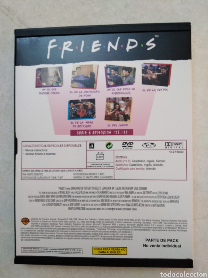 Series de TV: Friends temporada 6 completa ( 4 DVD ) - Foto 7 - 238298325