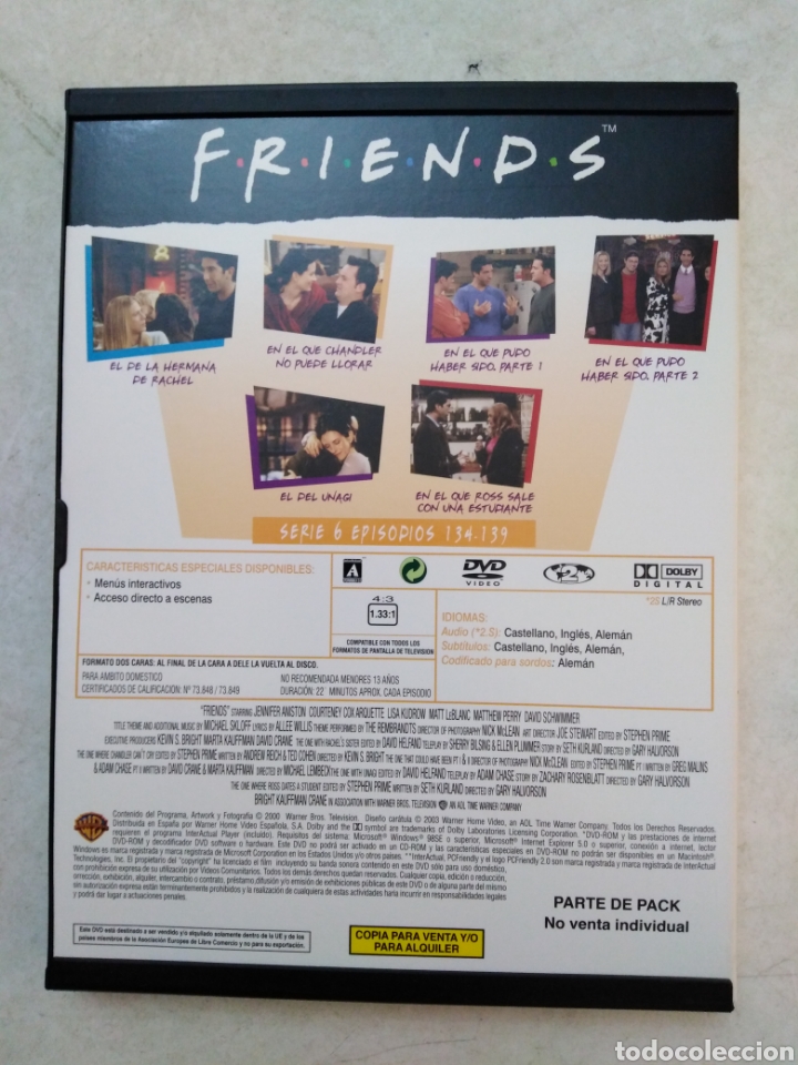 Series de TV: Friends temporada 6 completa ( 4 DVD ) - Foto 9 - 238298325