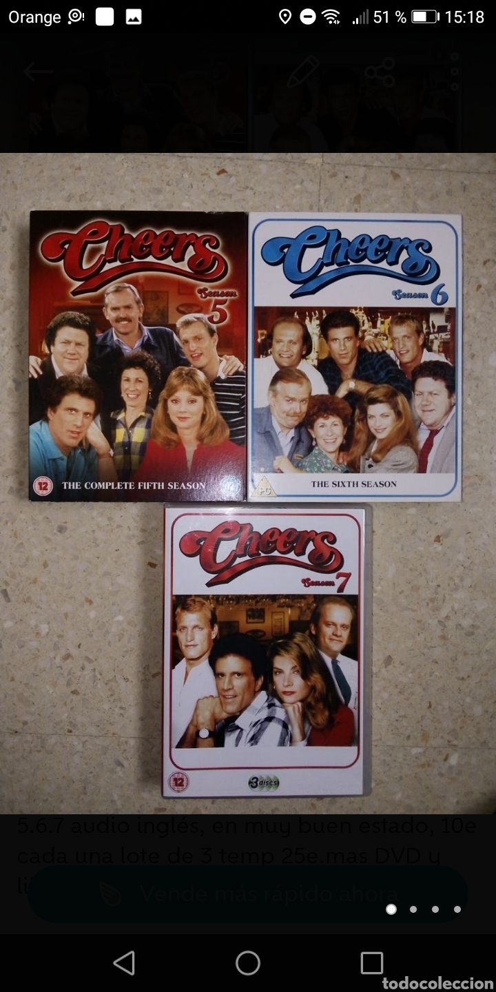S&eacute;ries TV: Serie completa DVD cheers temp 5-6-7 audio ingles.