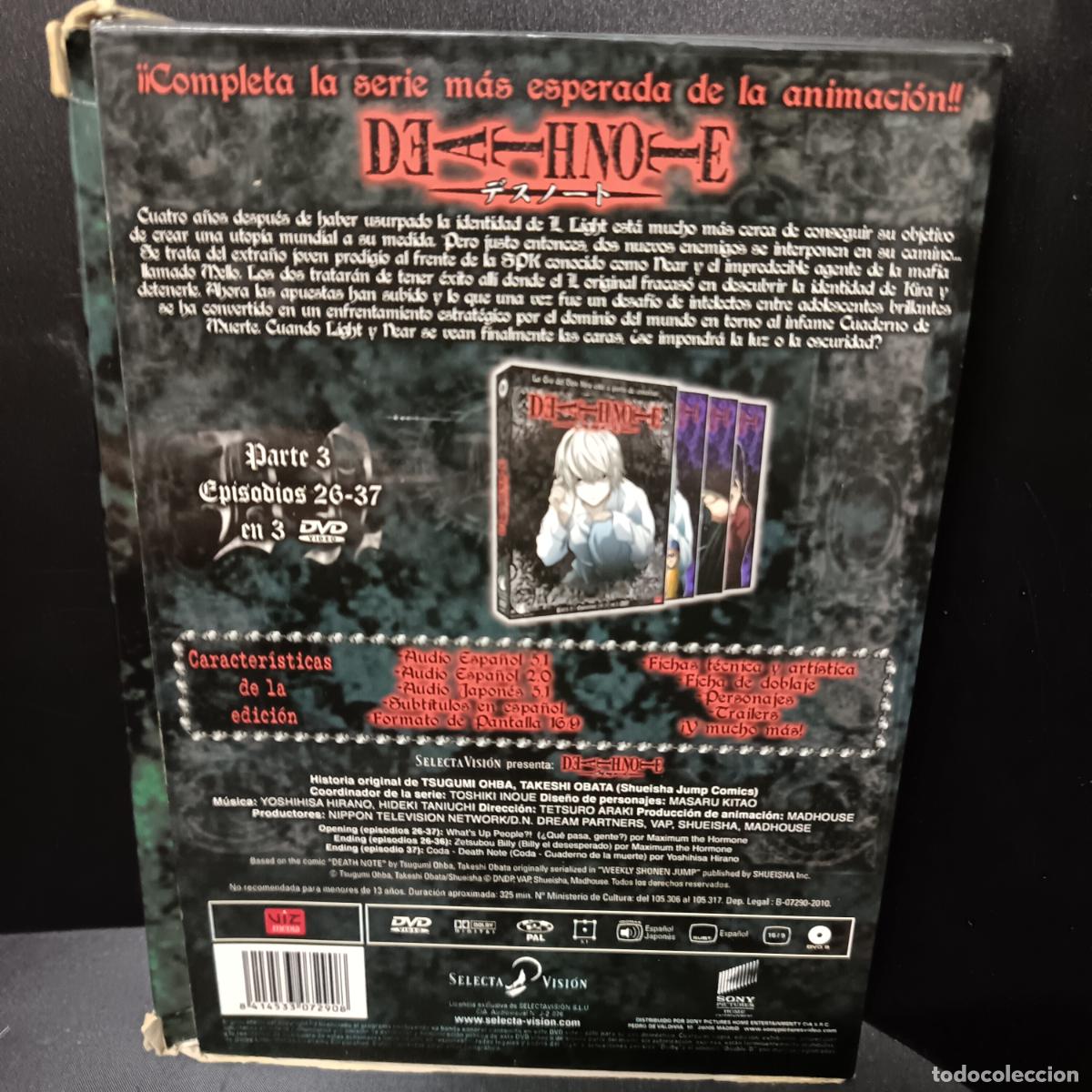 Series de TV: DEATH NOTE PARTE 3 - Episodios 26-37 en 3 DVD - Foto 2