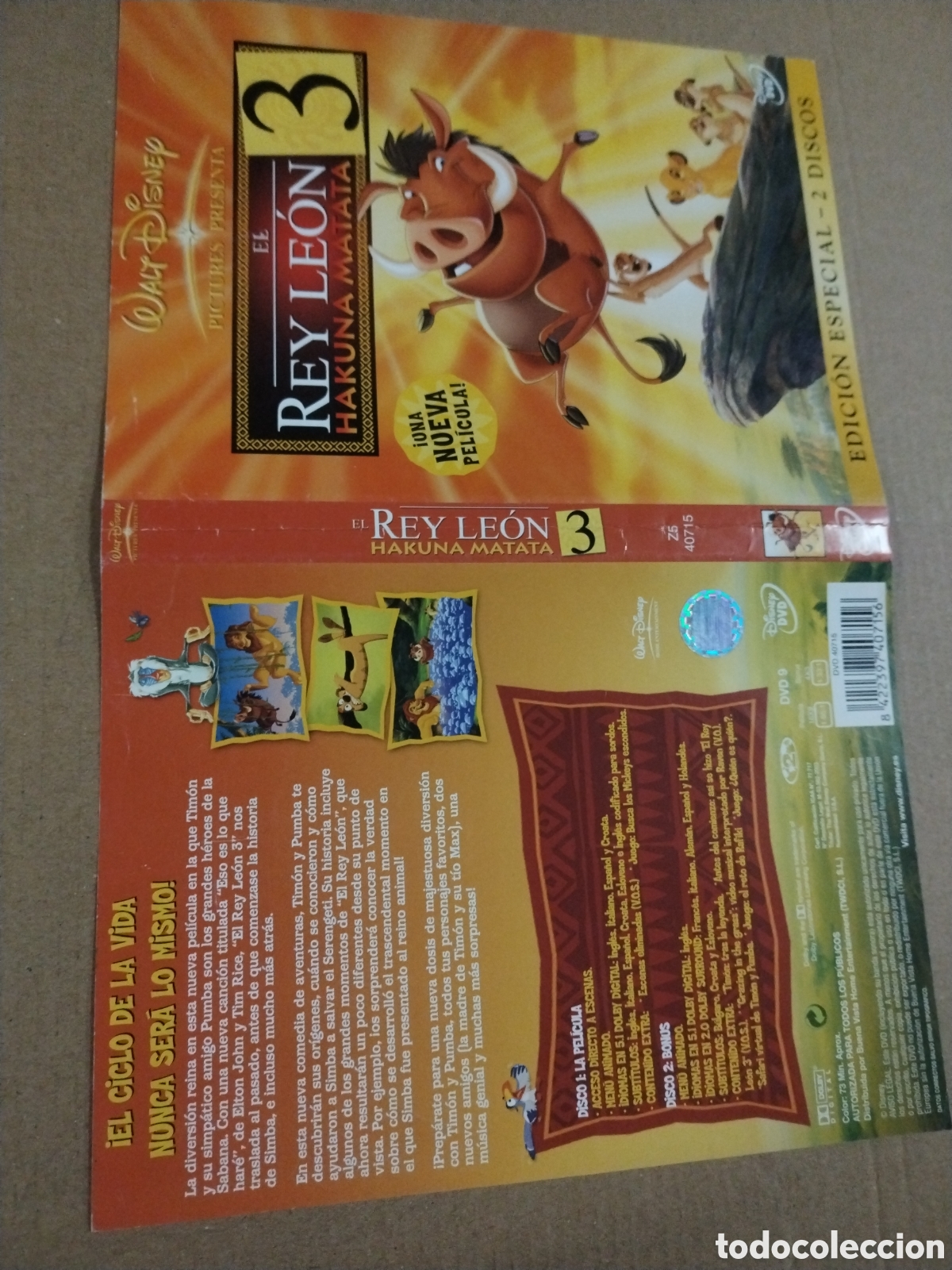 Series de TV: Car&aacute;tula Oirginal. El rey le&oacute;n 3. DVD - Foto 1