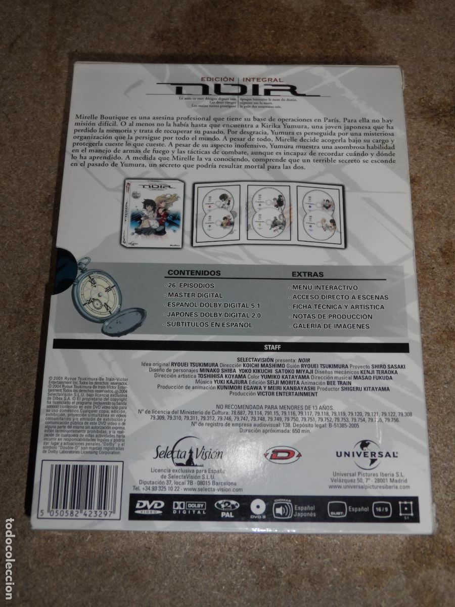Series de TV: DVD - NOIR VERSI&Oacute;N INTEGRA SERIE COMPLETA (ANIME) (6 DVDS) - Foto 3