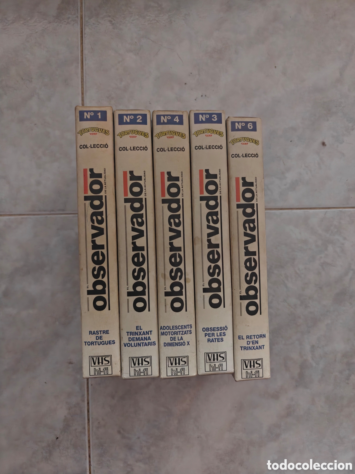 Series de TV: Lote 5 VHS Tortugues Ninja (Catal&agrave;) - N&uacute;meros 1, 2, 3, 4 y 6 - Observador / Pizza World (A&ntilde;os 90)