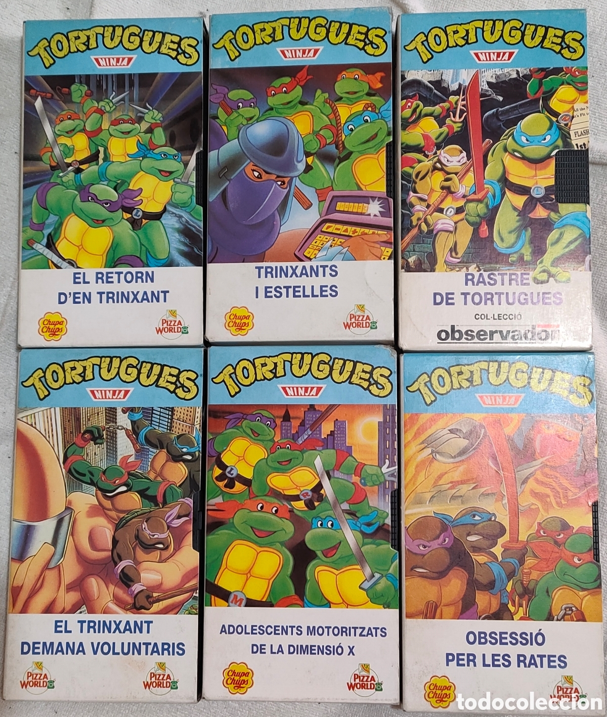Series de TV: Lote 6 VHS Tortugues Ninja - En Catal&agrave; - Promo Chupa Chups / Pizza World