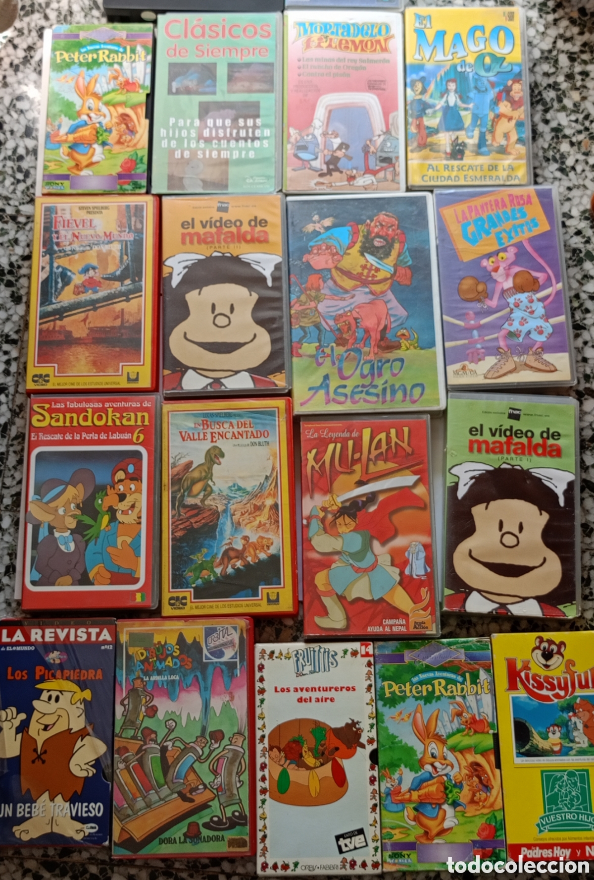TV Series: Gran lote 17 pel&iacute;culas VHS infantil Mafalda mago de Oz Picapiedra Sandokan raras