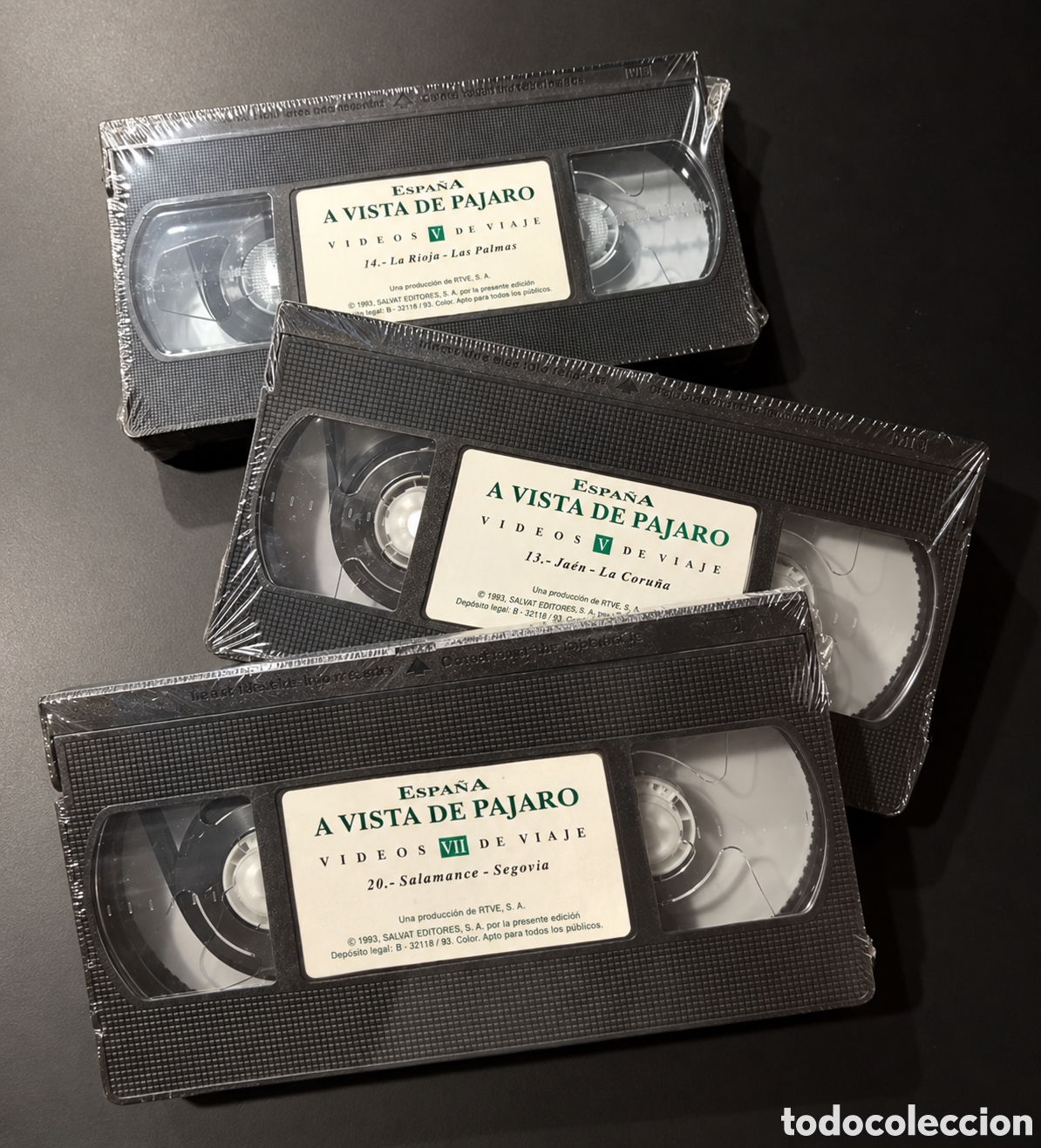 Series de TV: Lote 3 VHS Espa&ntilde;a a Vista de P&aacute;jaro RTVE 1993 precintadas