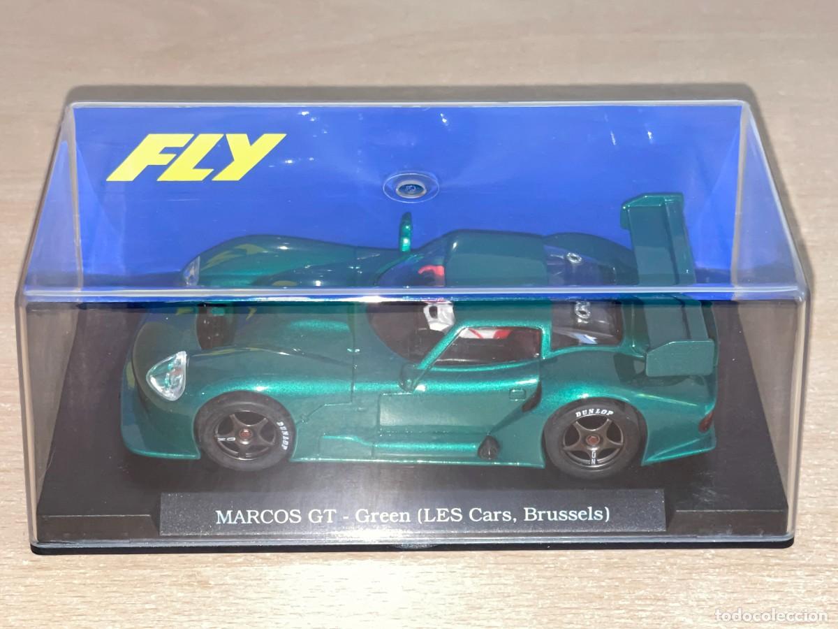 Slot Cars: 2005- Scalextric FLY Marcos GT - Green (LES Cars, Brussels) Verde Ref. E23 escala 1:32 slot car scx