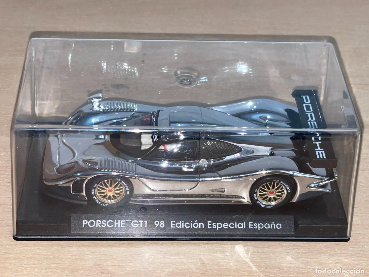 Slot Cars: 2009- Scalextric FLY Porsche 911 GT1 98 Edici&oacute;n Especial Espa&ntilde;a Cromo Plateado Ref E73 1:32 slot car