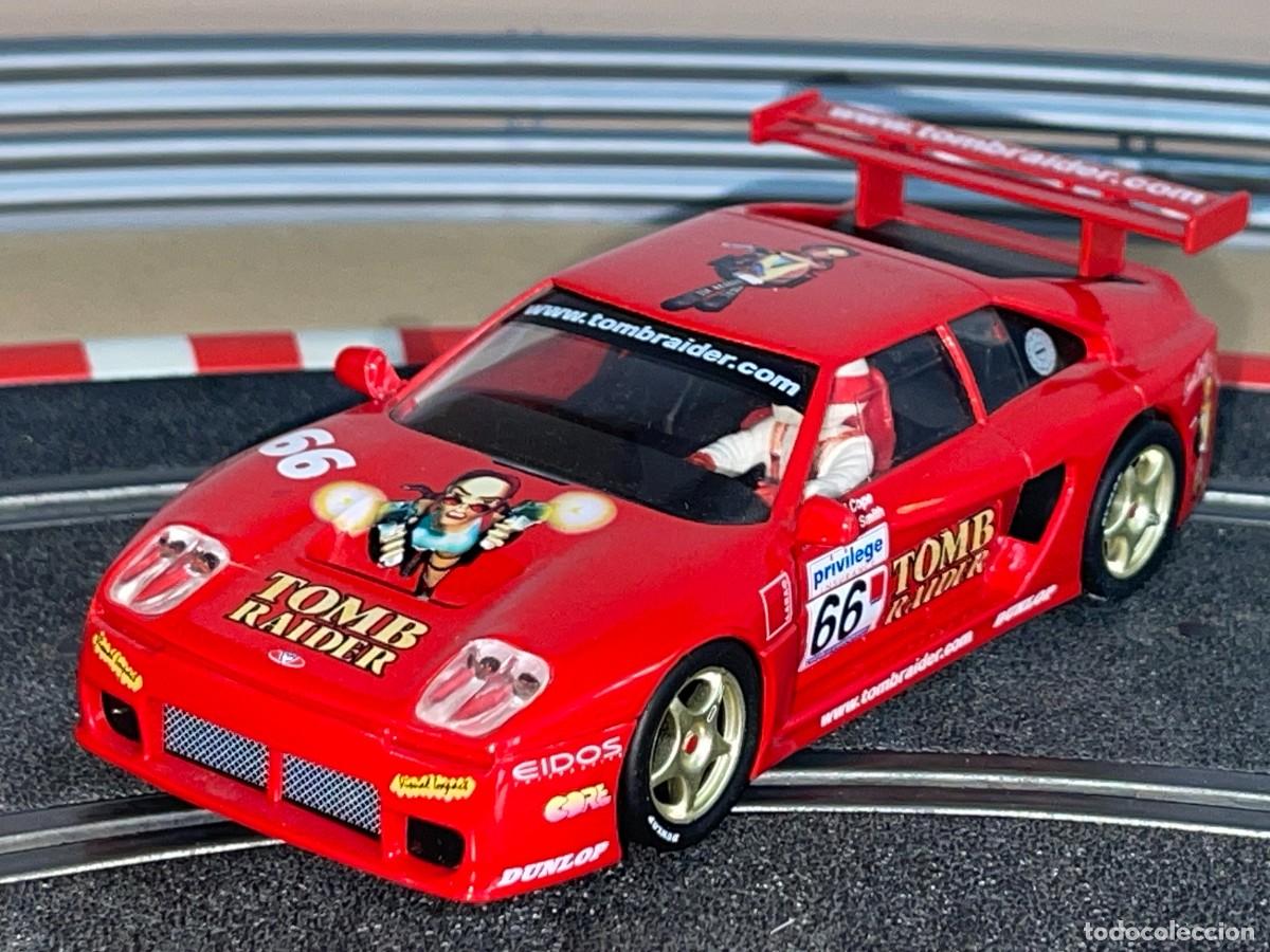 Slot Cars: 74- Scalextric FLY Venturi 600 SLM Donington Park 1999 #66 Tomb Raider Ref. A18 slot car 1:32 scx