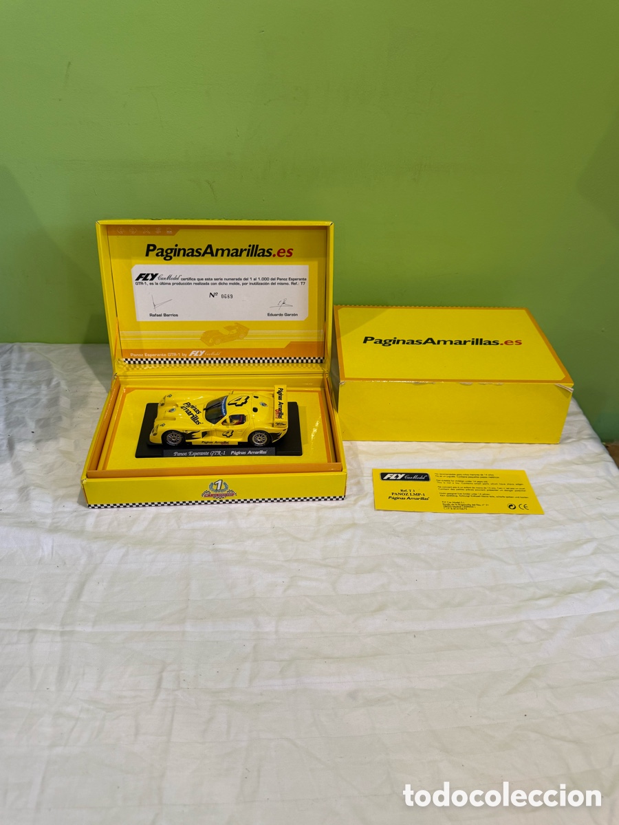 Slot Cars: FLY Panoz Esperante GTR-1 P&aacute;ginas Amarillas T7 1:32 &ndash; Edici&oacute;n limitada 689/1000