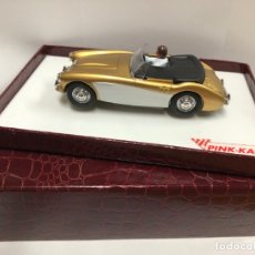 Slot Cars: COCHE SLOT PINK KAR AUSTIN HEALEY MK III GOLD CAJA DE PIEL 6TH ANN DEALERS GIFT NUEVO