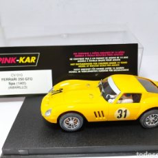 Slot Cars: PINK KAR FERRARI 250 GTO SPA 1965 AMARILLO REF. CV 010. Lote 213344301