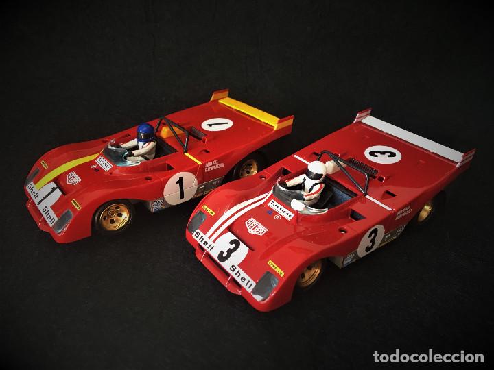 Slot Cars: LOTE DE DOS FERRARI 312 PB CODA LUNGA SLOTER MONZA 1972