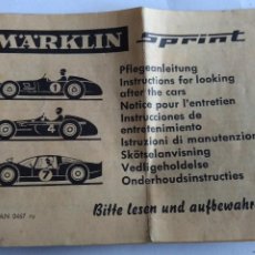 Slot Cars: MARKLIN SPRINT SLOT INSTRUCCIONES COCHES. Lote 221461671