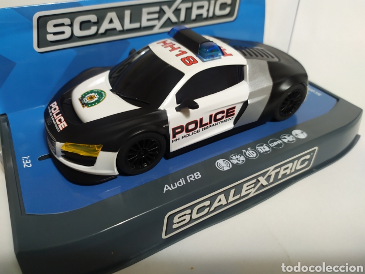 Slot Cars: AUDI R8 POLICE CAR LUCES Y SIRENA SUPERSLOT/SCALEXTRIC NUEVO EN CAJA