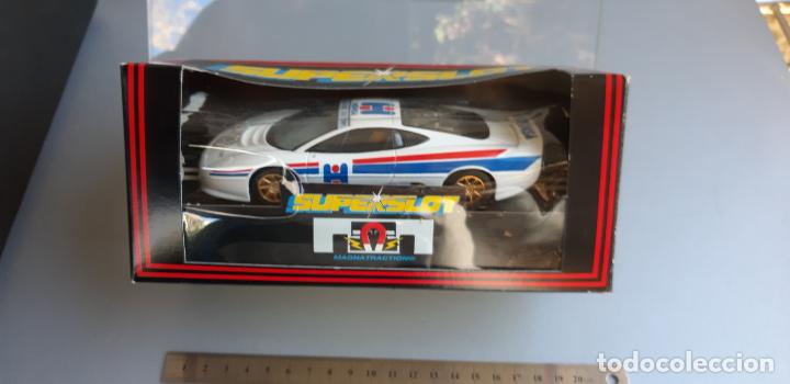 Slot Cars: JAGUAR XJ 220 SUPER SLOT ED ESP TRAC 4 R ORO CON LUCES DELANTERAS Y TRASERAS NUEVO A ESTRENAR (CAJA)