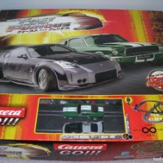 Slot Cars: CIRCUITO CARRERA GO ! THE FAST AND THE FURIOUS CON SU FORD MUSTANG Y NISSAN 350Z - TIPO SCALEXTRIC -. Lote 403282284